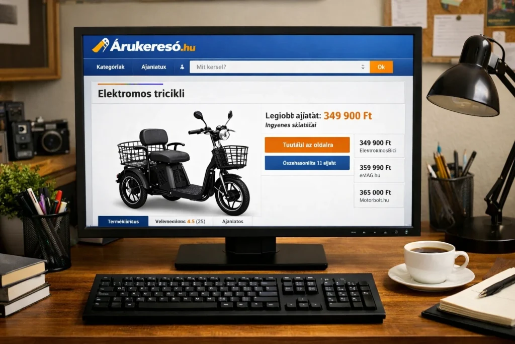 Elektromos tricikli Árukereső
